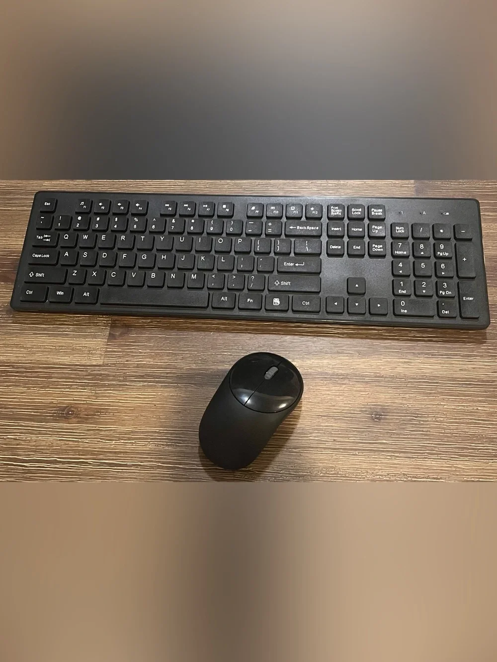 Wireless Ergonomic Optical Mouse and Keyboard - Black